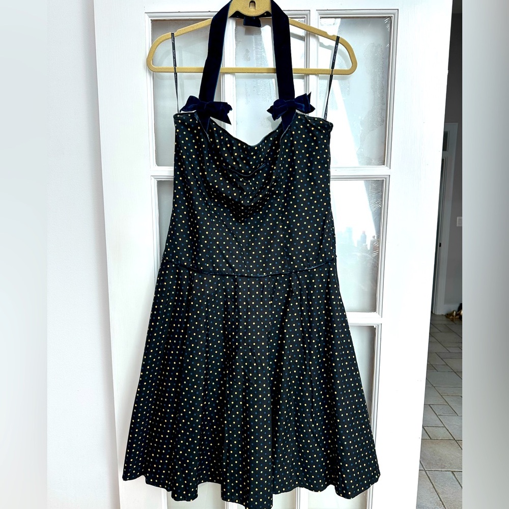 Vintage Betsey Johnson 90s Silk Bow Polka Dot Pinup Rockabilly Dress Size 10 M - Picture 15 of 15